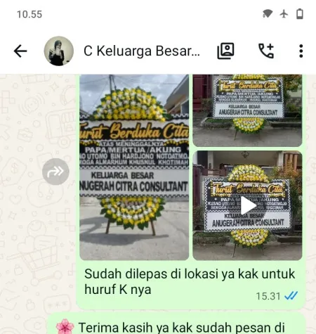 Pengiriman Papan Bunga Duka Darmawangsa